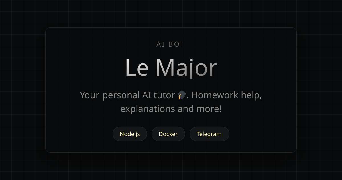 Le Major | Ai Bot | E.Zenderock